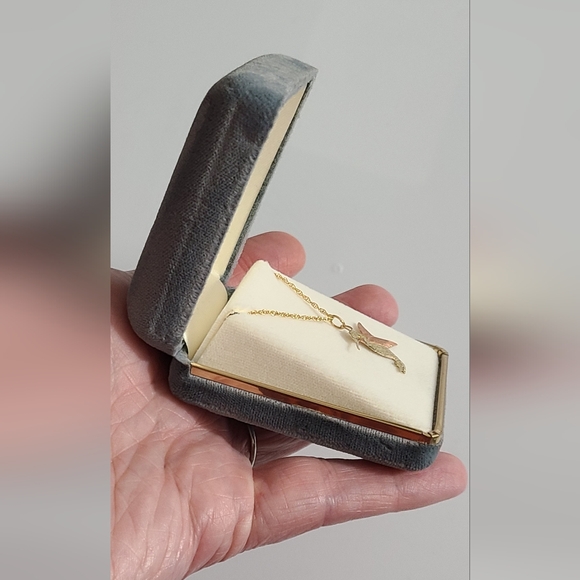 Vintage 10k gold hummingbird necklace C.CO black hills gold yellow rose gold vtg - Picture 10 of 16